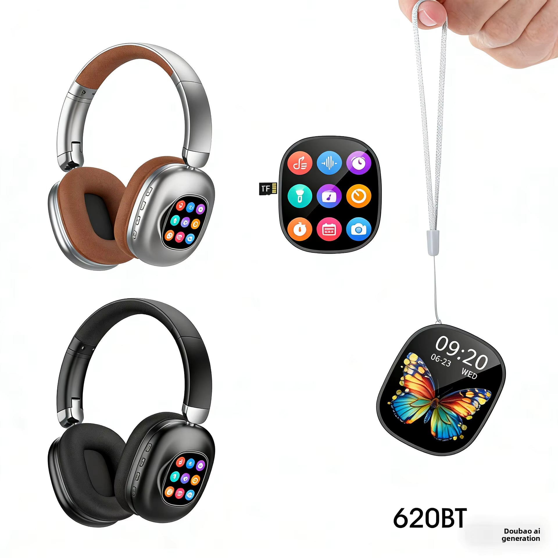 🎧 Casque Bluetooth Sans Fil avec Écran Tactile